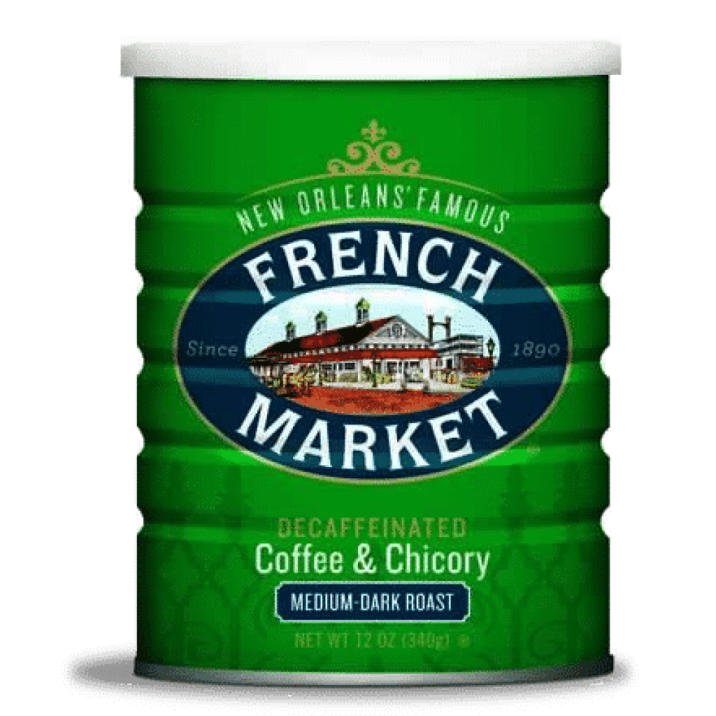 French Market Coffee Decaf Medium-Dark Roast & Chicory 12 oz