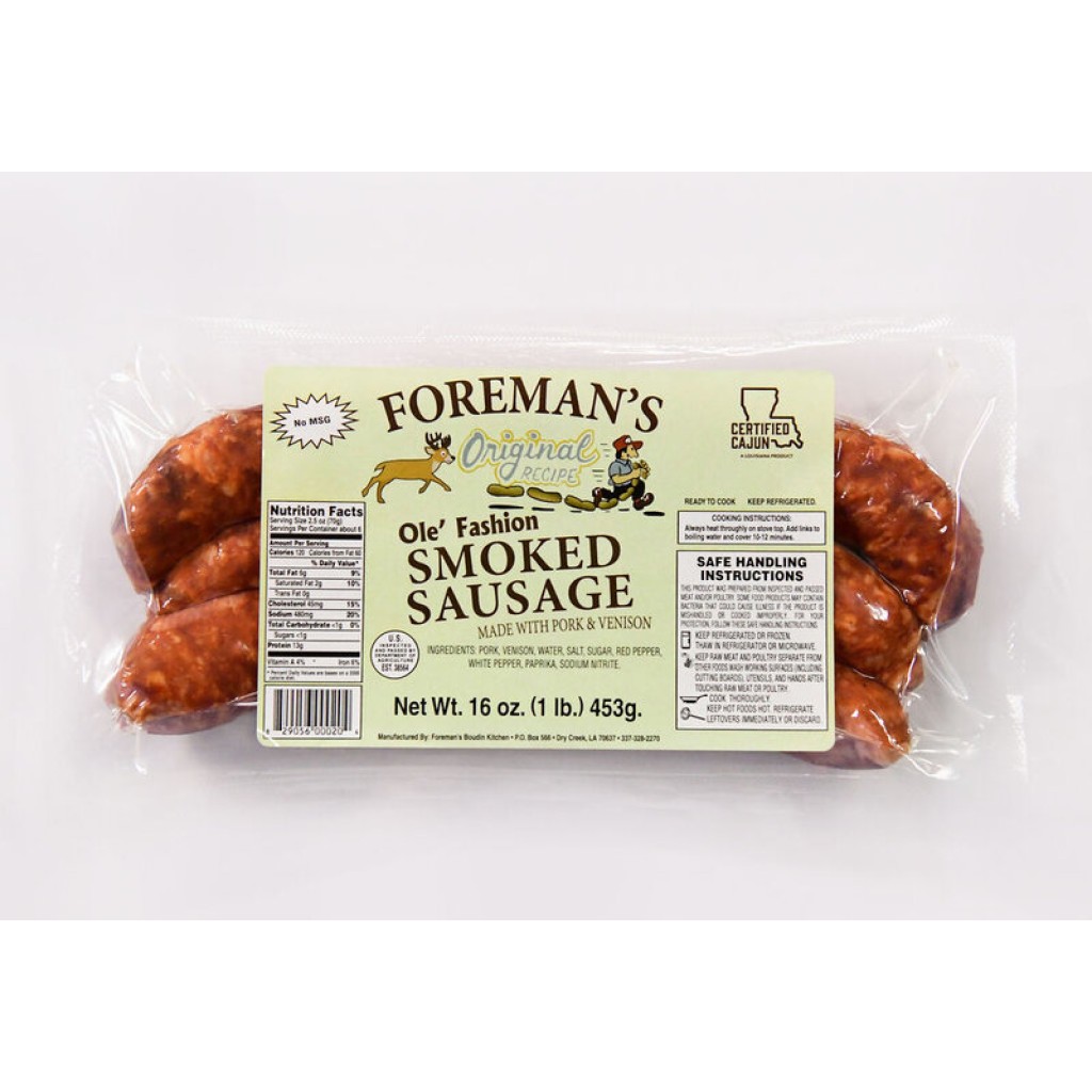 Foreman's Smoked Pork & Venison Sausage 16 oz