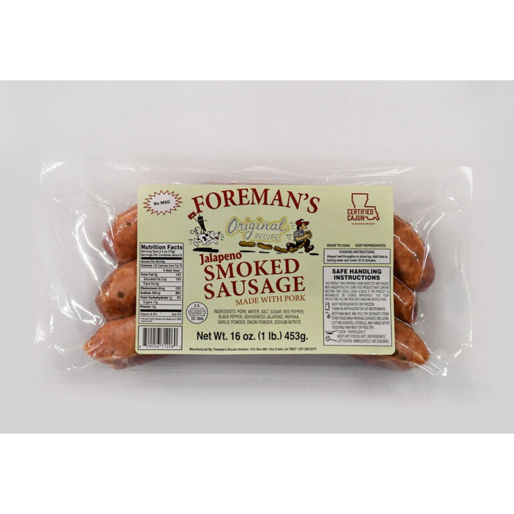 Foreman's Jalapeno Smoked Sausage 1 lb