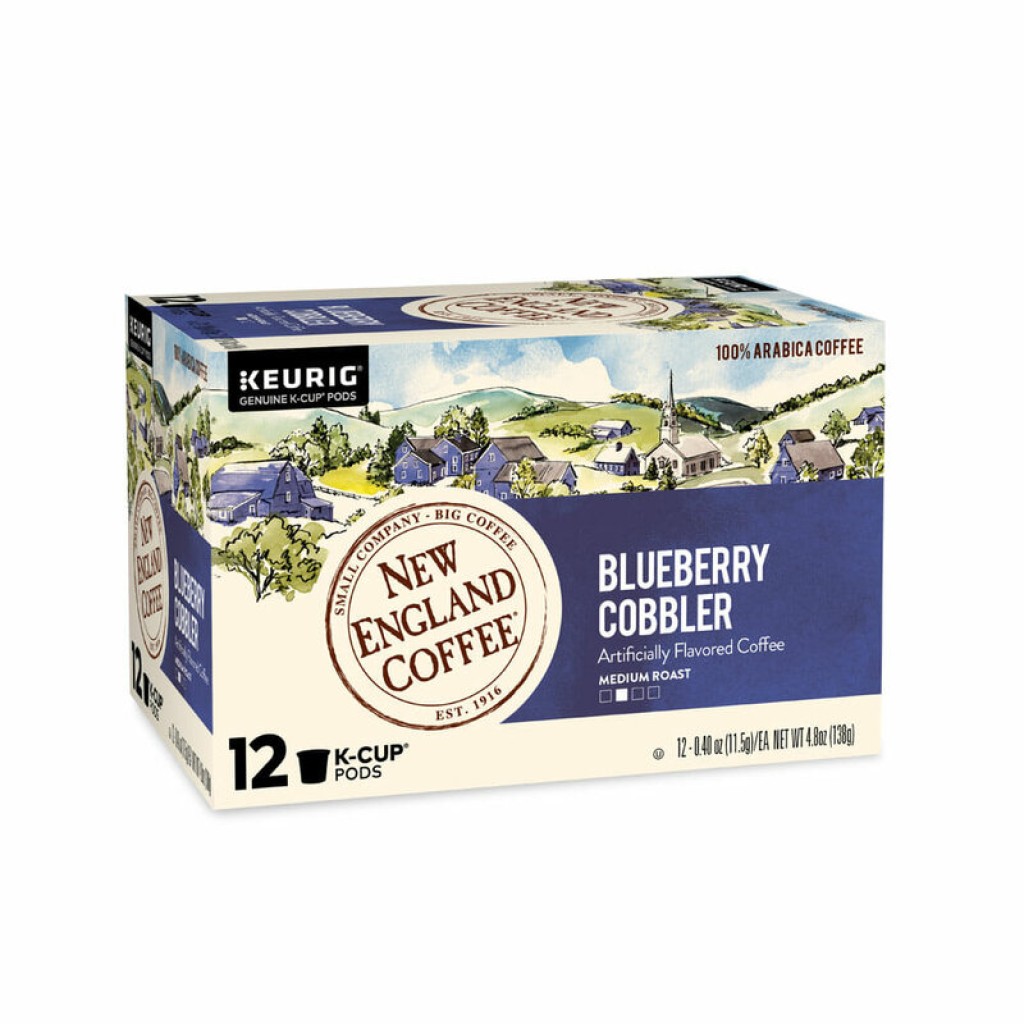 New England Coffee Blueberry Cobbler Single Serve 12 ct Box catalog