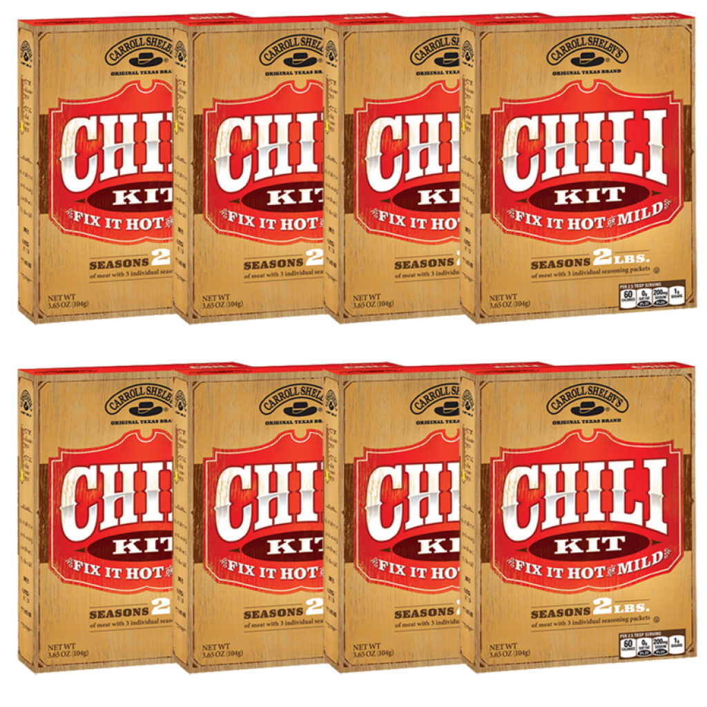 Carroll Shelby's Original Texas Chili 3.65 oz Pack of 8