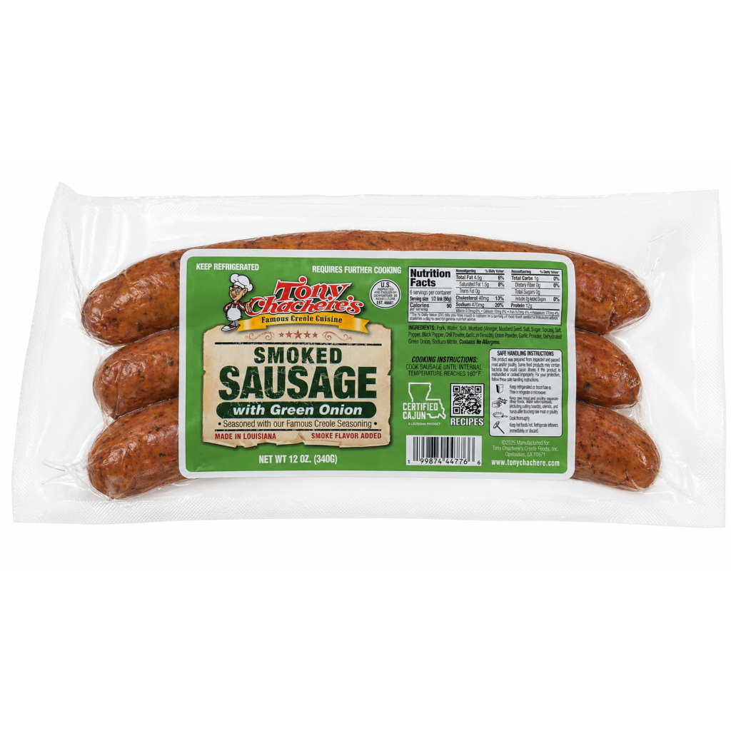 Tony Chachere’s Green Onion Smoked Sausage 12 oz